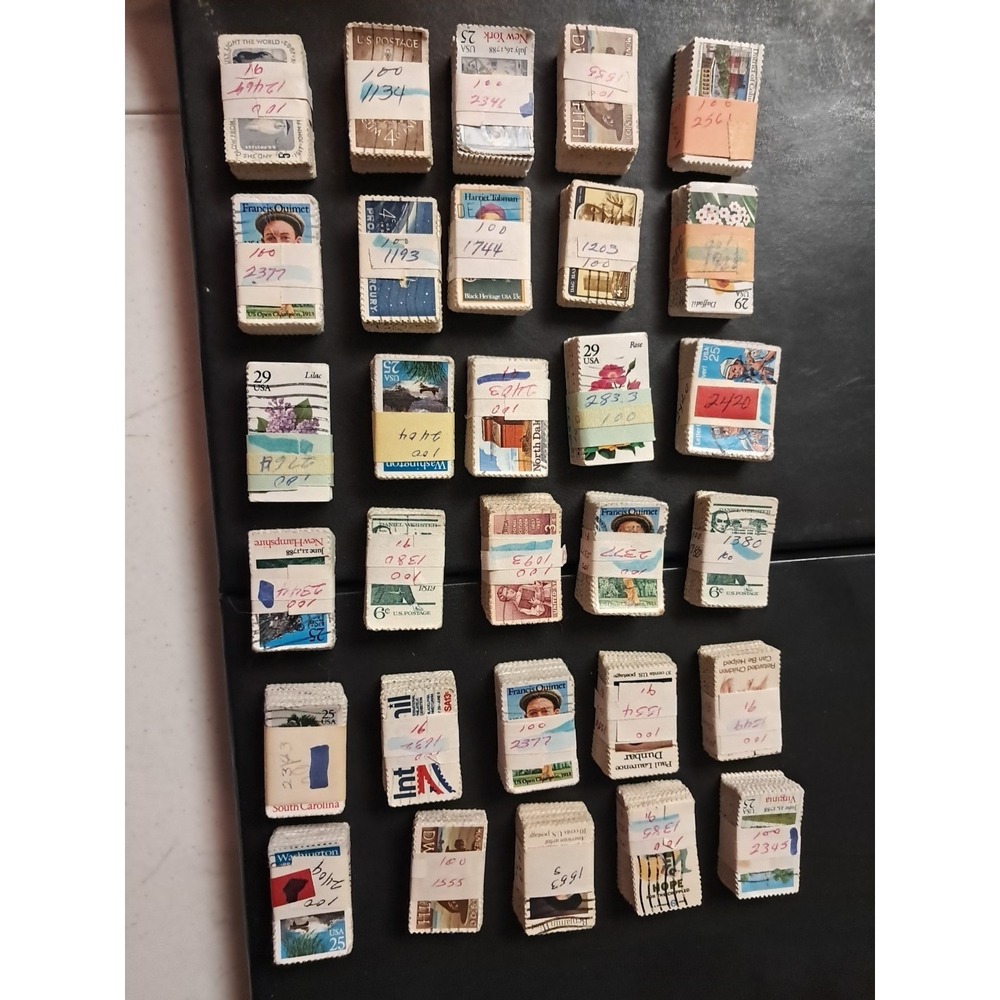 Stamp Lot 6 Stacks Of 100 Of Each Stamp Seen